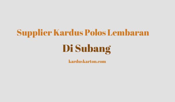 jual kardus di Subang