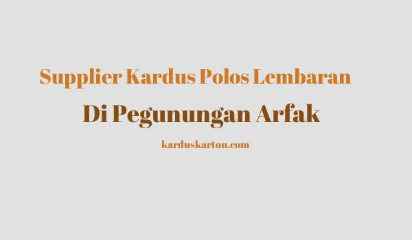 jual kardus di Pegunungan Arfak